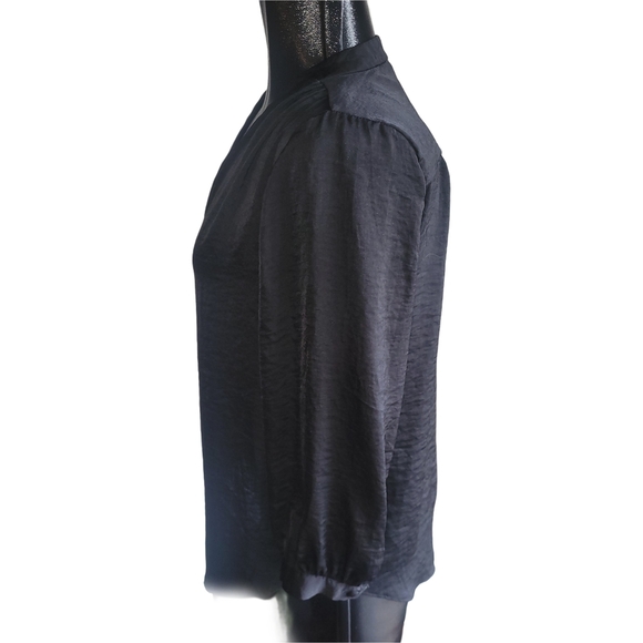 Vince Camuto Black V Neck Long Sleeve Top M - Picture 4 of 6